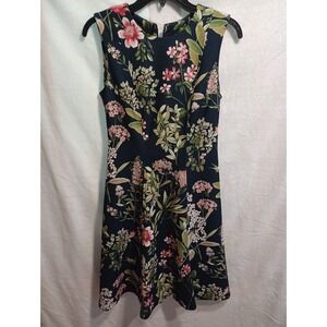 Tommy‎ Hilfiger Dress Women's Navy Blue Floral Print Size 4 Sleeveless
